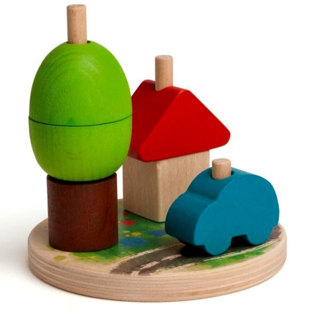 NWT Erzi Wooden Toys Stacking City